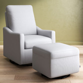 Temple &amp; Webster 2 Piece Sweep Swivel Rocking Armchair &amp; Ottoman Set