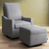 Temple &amp; Webster 2 Piece Sweep Swivel Rocking Armchair &amp; Ottoman Set