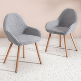 Temple &amp; Webster Frankie Upholstered and Solid Beech Wood Dining Chairs