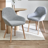 Temple &amp; Webster Frankie Upholstered and Solid Beech Wood Dining Chairs
