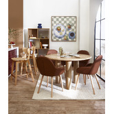 Temple &amp; Webster Frankie Upholstered and Solid Beech Wood Dining Chairs