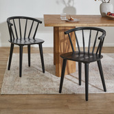Temple &amp; Webster Aurora Spindle Solid Rubberwood Dining Chairs
