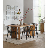 Temple &amp; Webster Aurora Spindle Solid Rubberwood Dining Chairs