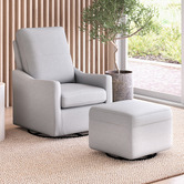 Temple &amp; Webster 2 Piece Sweep Swivel Rocking Armchair &amp; Ottoman Set
