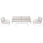Temple &amp; Webster 5 Seater White Amalfi Outdoor Lounge Set