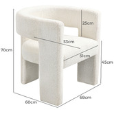 Temple &amp; Webster Pomaire 3 Legged Boucle Occasional Chair