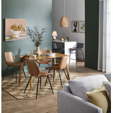 Temple &amp; Webster Tan Soren Faux Leather Dining Chairs