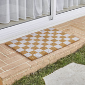 Temple &amp; Webster Checkerboard Coir &amp; Vinyl Doormat