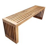Temple &amp; Webster 3 Seater Linear Acacia Wood Garden Bench