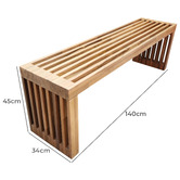 Temple &amp; Webster 3 Seater Linear Acacia Wood Garden Bench