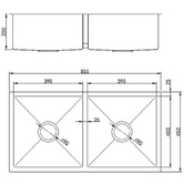 Temple &amp; Webster Swanson Double Bowl Stainless Steel Kitchen Sink