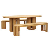 Temple &amp; Webster 3 Seater Forme Outdoor Dining Bench