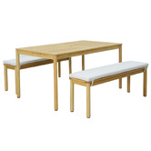 Temple &amp; Webster 4 Seater Grove Outdoor Dining Table &amp; Bench Set