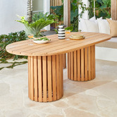 Temple &amp; Webster 6 Seater Forme Outdoor Dining Table &amp; Bench Set