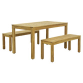 Temple &amp; Webster 4 Seater Verona Outdoor Dining Table &amp; Bench Set
