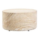 Temple &amp; Webster Lennox Round Travertine-Look Outdoor Coffee Table