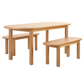 Temple &amp; Webster 4 Seater Cannes Dining Table &amp; Bench Set