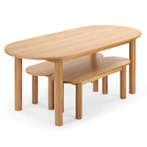 Temple &amp; Webster 4 Seater Cannes Dining Table &amp; Bench Set