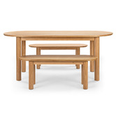 Temple &amp; Webster 4 Seater Cannes Dining Table &amp; Bench Set