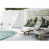 Temple &amp; Webster Monaco Wheeled Outdoor Hardwood Sun Lounger