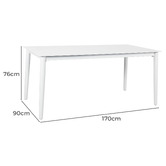 Temple &amp; Webster 6 Seater Amalfi Aluminium Outdoor Dining Table &amp; White Chair Set