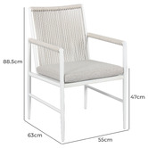 Temple &amp; Webster 6 Seater Amalfi Aluminium Outdoor Dining Table &amp; White Chair Set