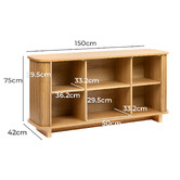 Temple &amp; Webster 150cm Vincent Premium Tambour Oak Wood Sideboard Buffet