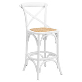 Temple &amp; Webster 65cm Bella Cross Back Solid Birch Wood Bar Stool
