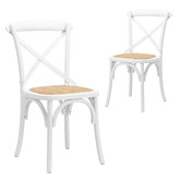 Temple &amp; Webster Bella Solid Cross Back Birch Wood Dining Chairs
