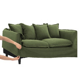 Temple &amp; Webster Removable Slipcover Set for Montauk 2 Seater Sofa