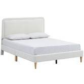 Temple &amp; Webster Cream Toni Boucle Bed