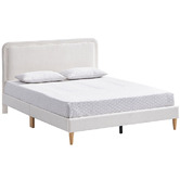 Temple & Webster Cream Toni Boucle Bed