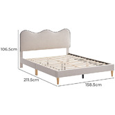 Temple &amp; Webster Alice Wavy Upholstered Queen Bed