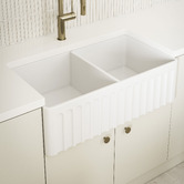 Temple &amp; Webster Bowral Double Fireclay Farmhouse Sink