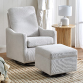 Temple &amp; Webster 2 Piece Sweep Swivel Rocking Armchair &amp; Ottoman Set