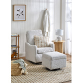 Temple &amp; Webster 2 Piece Sweep Swivel Rocking Armchair &amp; Ottoman Set