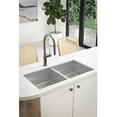 Temple &amp; Webster Swanson Double Bowl Stainless Steel Kitchen Sink