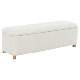 Temple &amp; Webster Duncan Boucle Storage Ottoman Bench