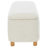 Temple &amp; Webster Duncan Boucle Storage Ottoman Bench