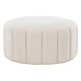 Temple &amp; Webster Ora Teddy Fabric Large Round Ottoman