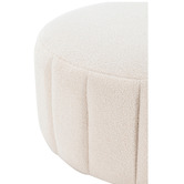 Temple &amp; Webster Ora Teddy Fabric Large Round Ottoman