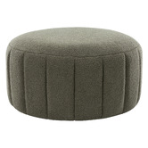 Temple &amp; Webster Ora Teddy Fabric Large Round Ottoman
