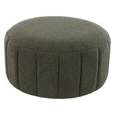 Temple &amp; Webster Ora Teddy Fabric Large Round Ottoman