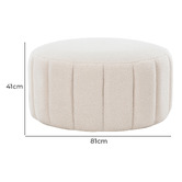 Temple &amp; Webster Ora Teddy Fabric Large Round Ottoman