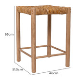 Temple &amp; Webster 65cm Nadia Hand-Woven Rush Backless Barstool