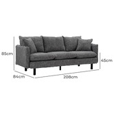 Temple &amp; Webster Noah 3 Seater Slipcover Chenille Sofa