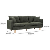 Temple &amp; Webster Noah 3 Seater Slipcover Chenille Sofa