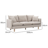 Temple &amp; Webster Noah 3 Seater Slipcover Chenille Sofa