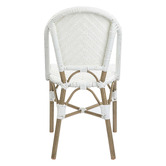 Temple &amp; Webster White Paris PE Rattan Outdoor Cafe Dining Chairs