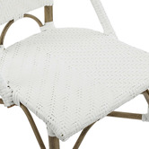 Temple &amp; Webster White Paris PE Rattan Outdoor Cafe Dining Chairs